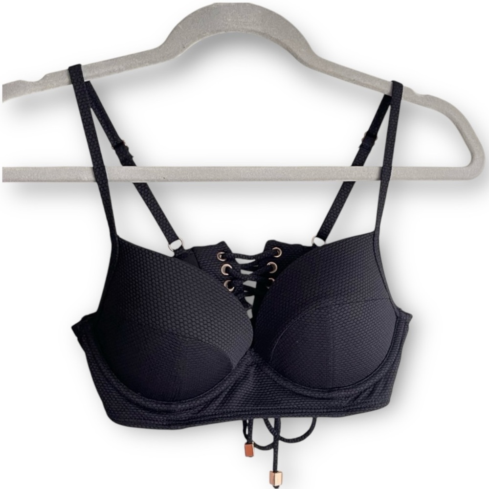 RACHEL Rachel Roy underwire padded bustier bikini top